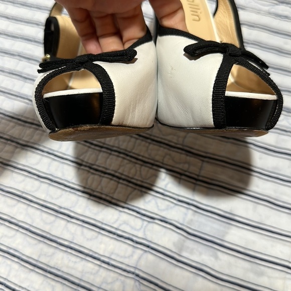 BALLIN open toe white and black with ribbons heel size Euro 37.5 US size 7.5 - Picture 10 of 16